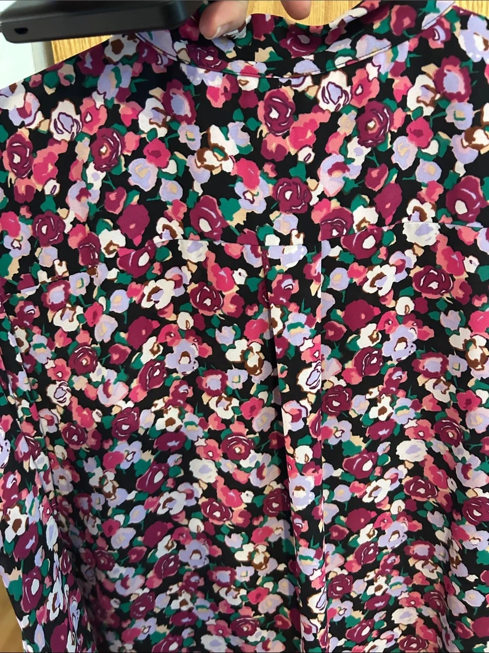 J. Crew Floral Tie-Neck Blouse in Burgundy, Pink, White